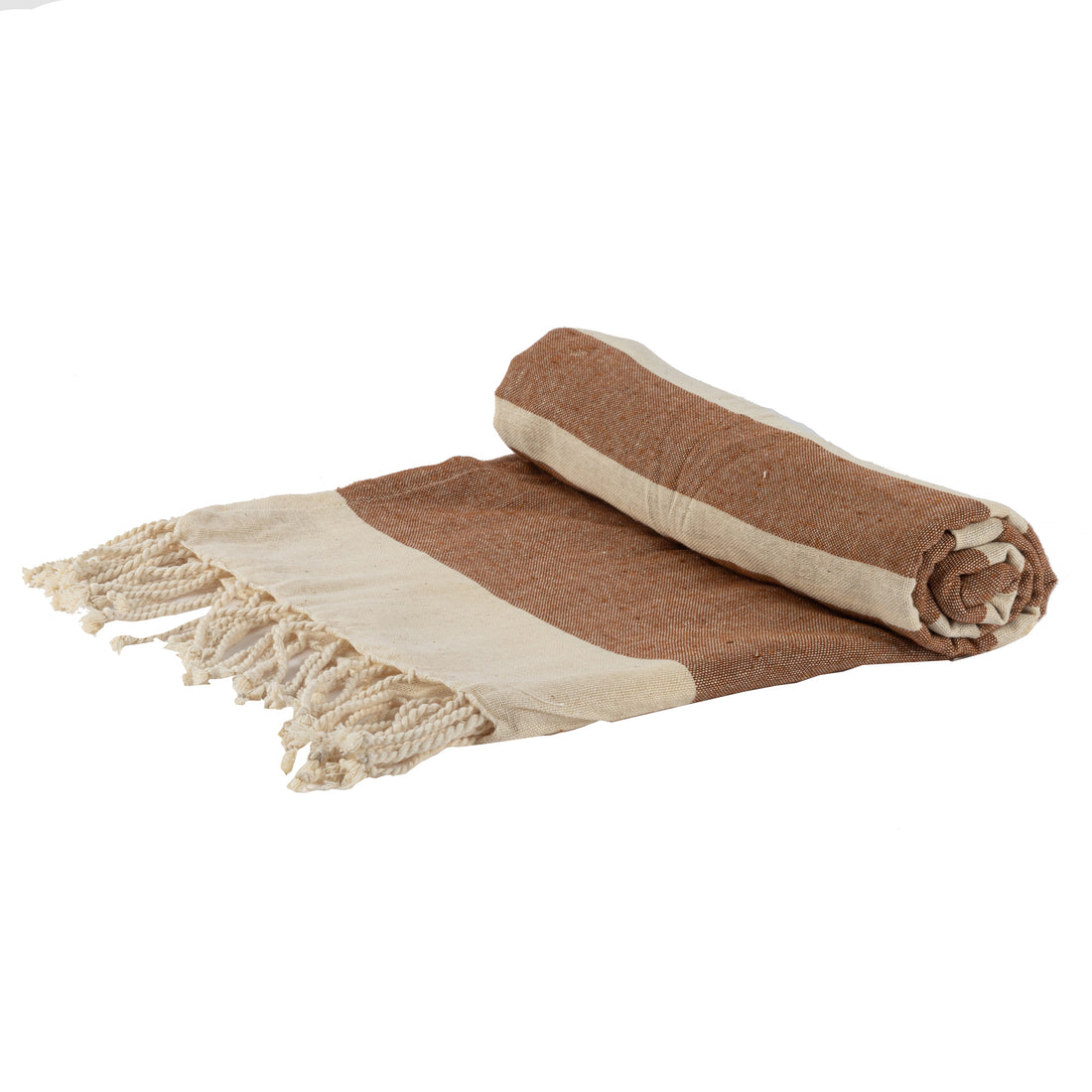 Mocha Striped 170cm x 90cm Turkish Cotton Beach Towel