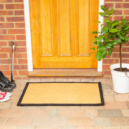 Coir Door Mat - 120cm x 75cm - Black Border