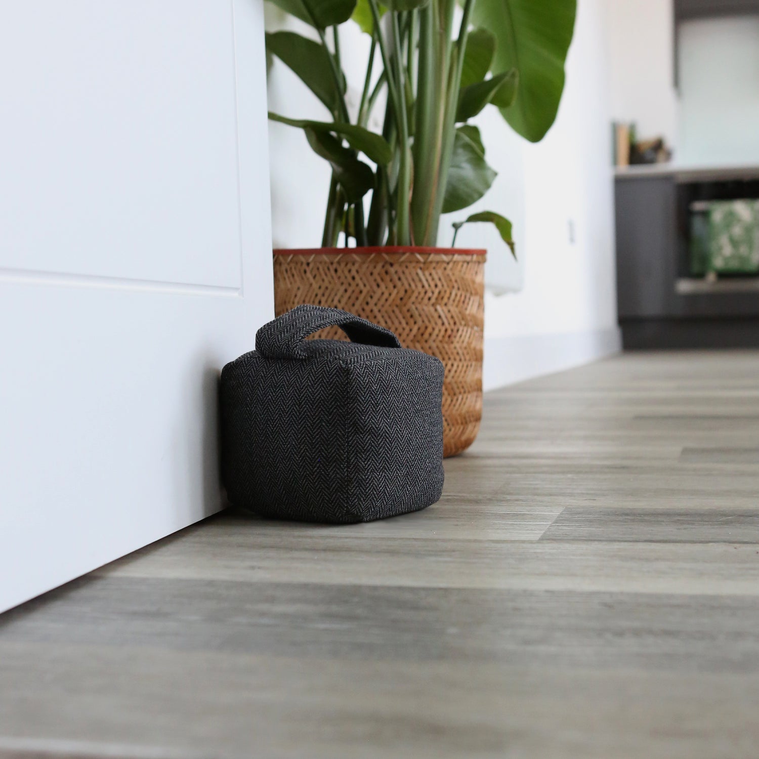 Grey Cubic Herringbone Door Stop