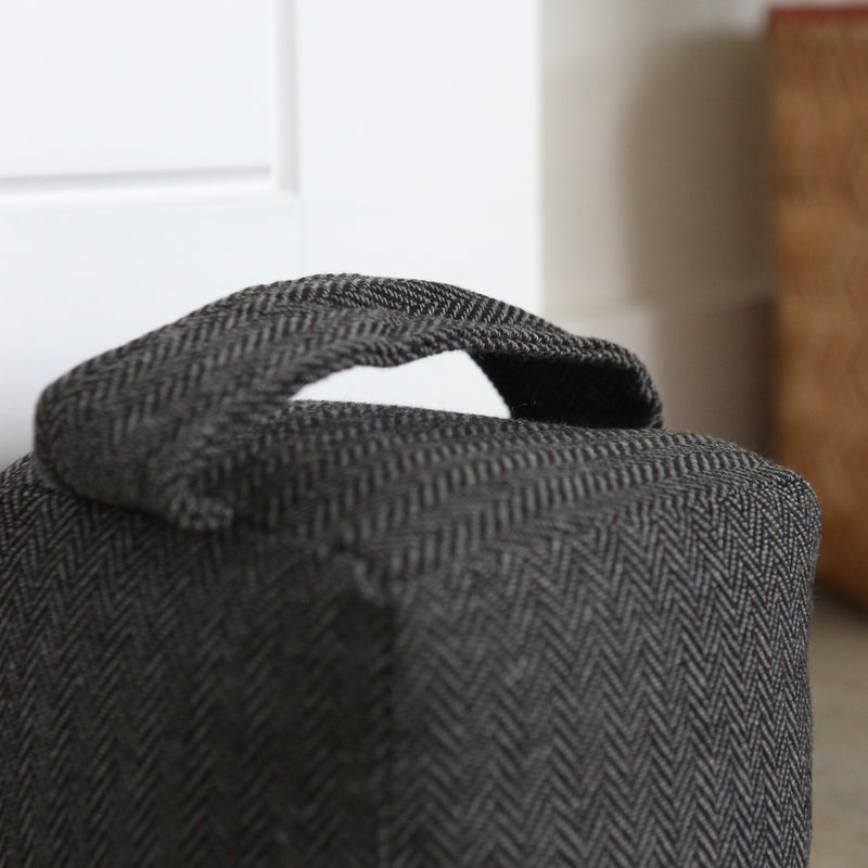 Grey Cubic Herringbone Door Stop - By Nicola Spring