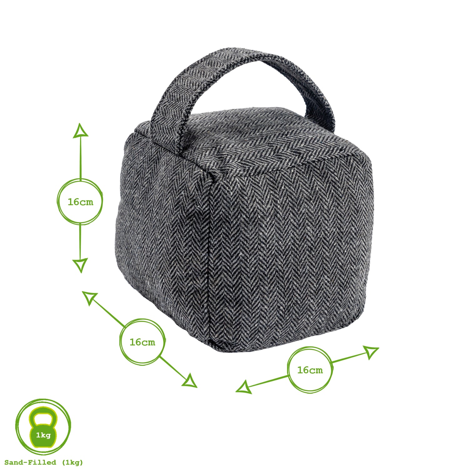 Grey Cubic Herringbone Door Stop