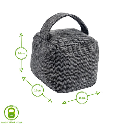 Grey Cubic Herringbone Door Stop