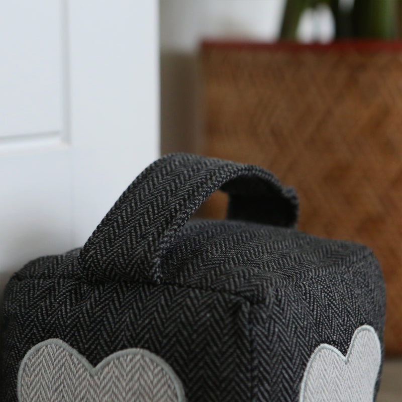 Heart Cubic Herringbone Door Stop - By Nicola Spring