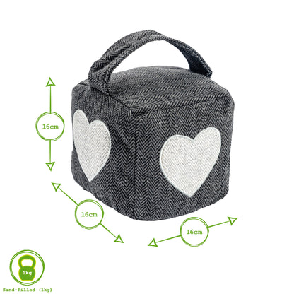 Heart Cubic Herringbone Door Stop