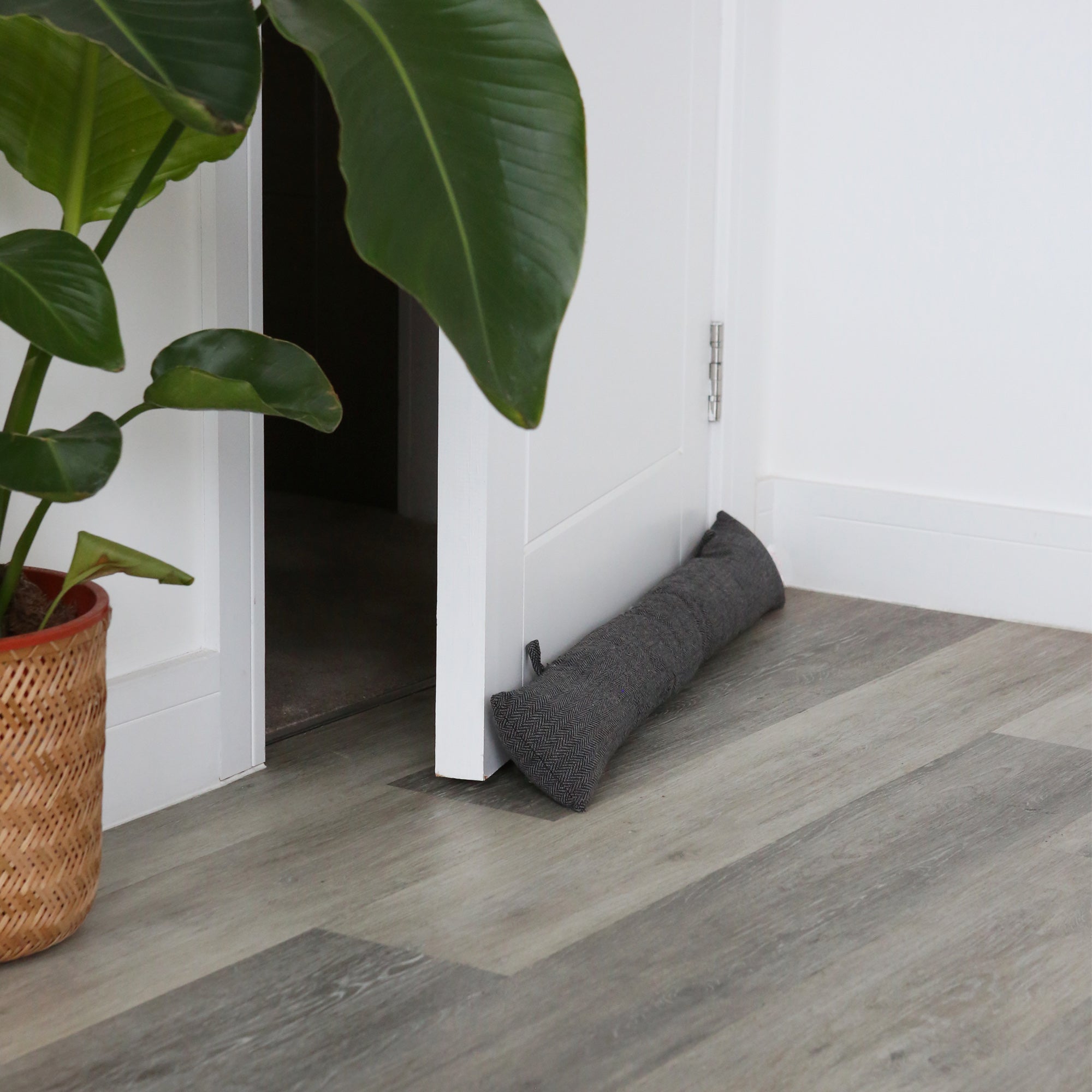 Grey Herringbone Draught Excluder - 80cm