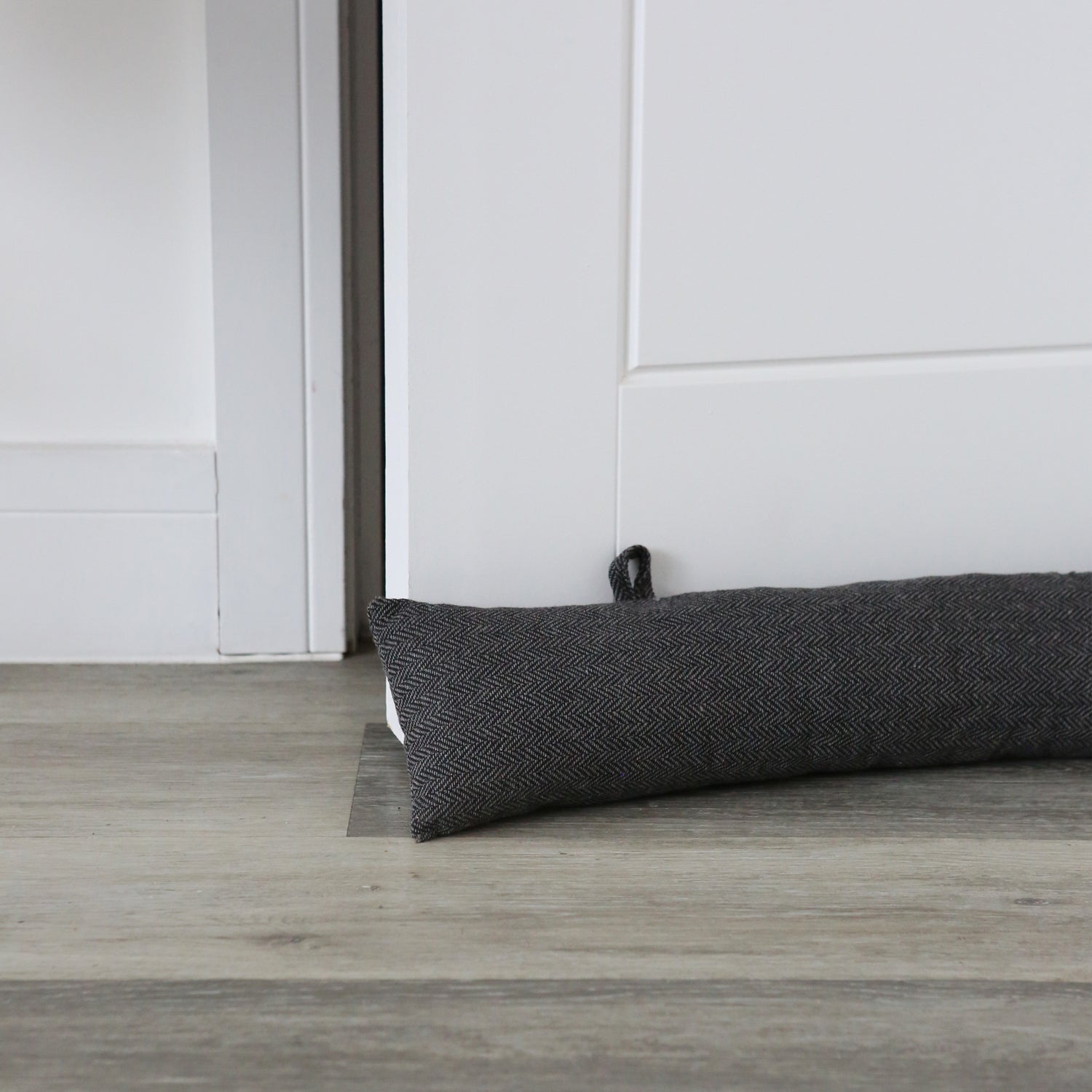 Grey Herringbone Draught Excluder - 80cm