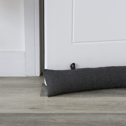 Grey Herringbone Draught Excluder - 80cm