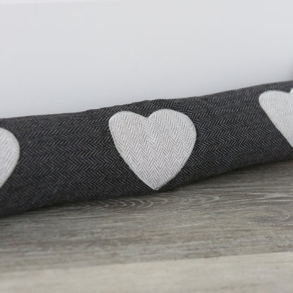 Heart Herringbone Draught Excluder - 80cm