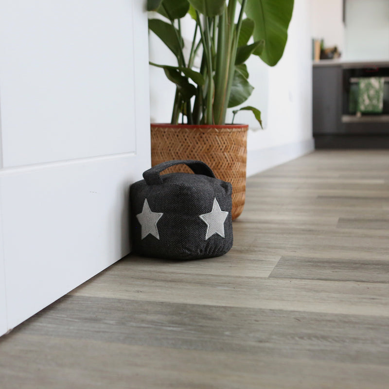 Star Cubic Herringbone Door Stop - By Nicola Spring