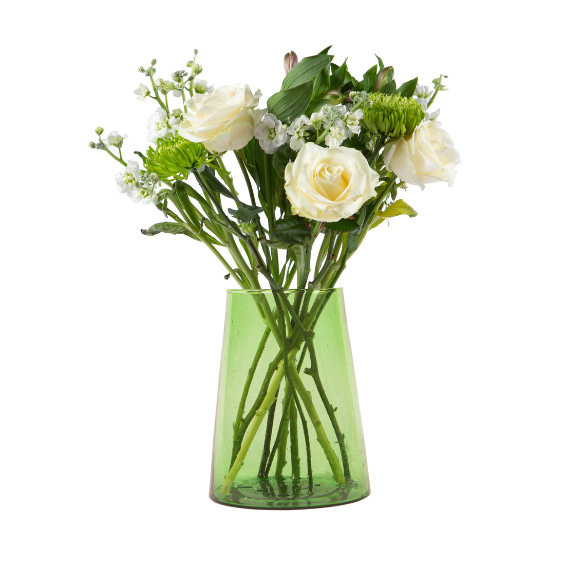 Green 25cm Jebel Hand-Blown Recycled Glass Vase