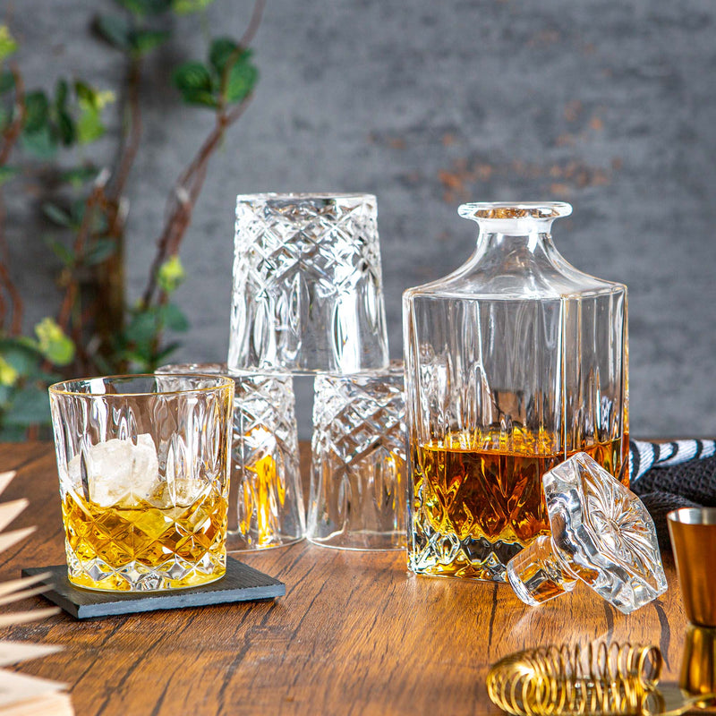 5pc Orchestra 750ml Whisky Decanter & Glasses Set - By RCR Crystal