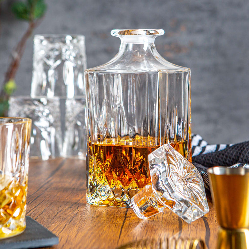 5pc Orchestra 750ml Whisky Decanter & Glasses Set - By RCR Crystal