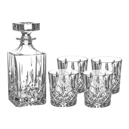 5pc Orchestra 750ml Whisky Decanter &amp; Glasses Set - By RCR Crystal