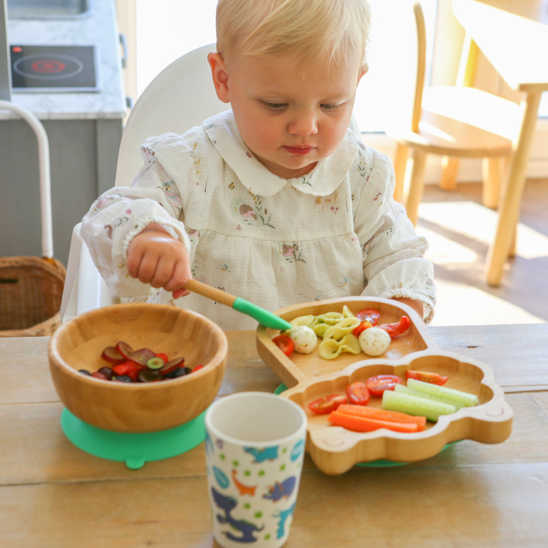 Bamboo Baby Weaning Fork with Grey Silicone Tip