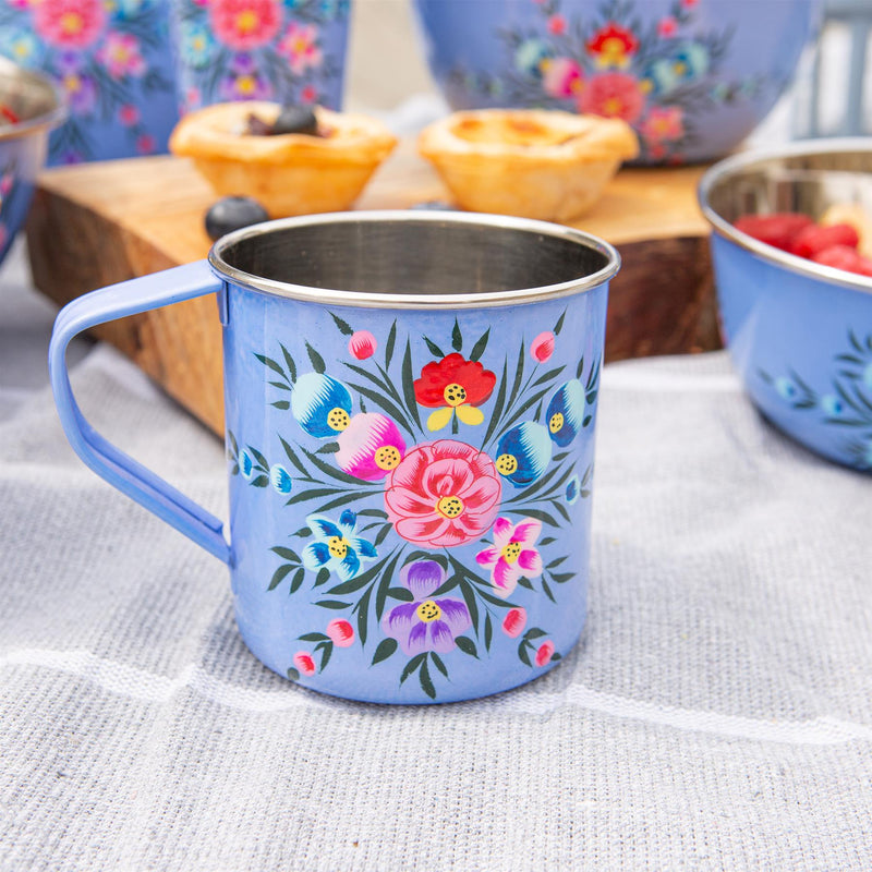 Pansy 450ml Hand-Painted Camping Mug - By BillyCan