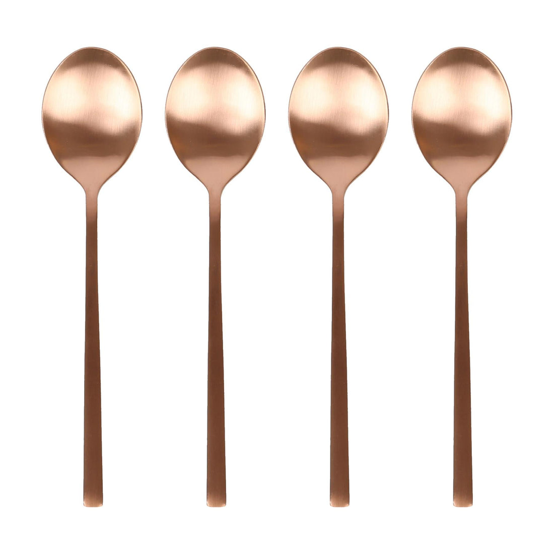 Copper 20cm Stainless Steel Dessert Spoons - Pack of 4