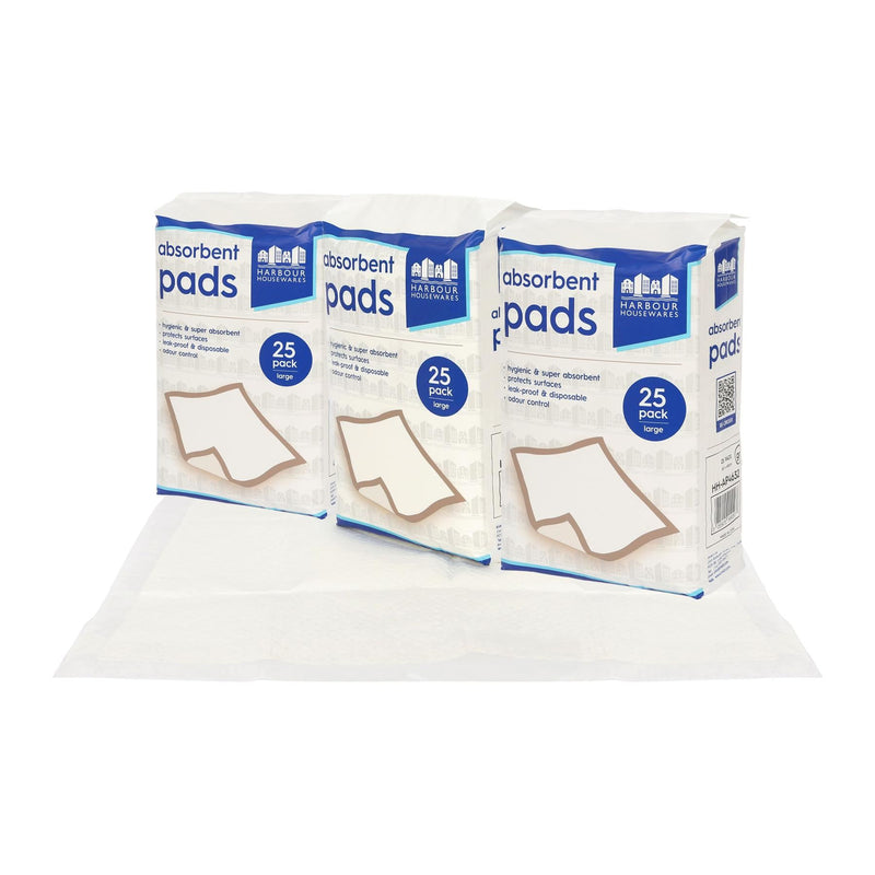 Disposable Puppy Training Pads - 60cm x 60cm - Pack of 75 - By Harbour Housewares