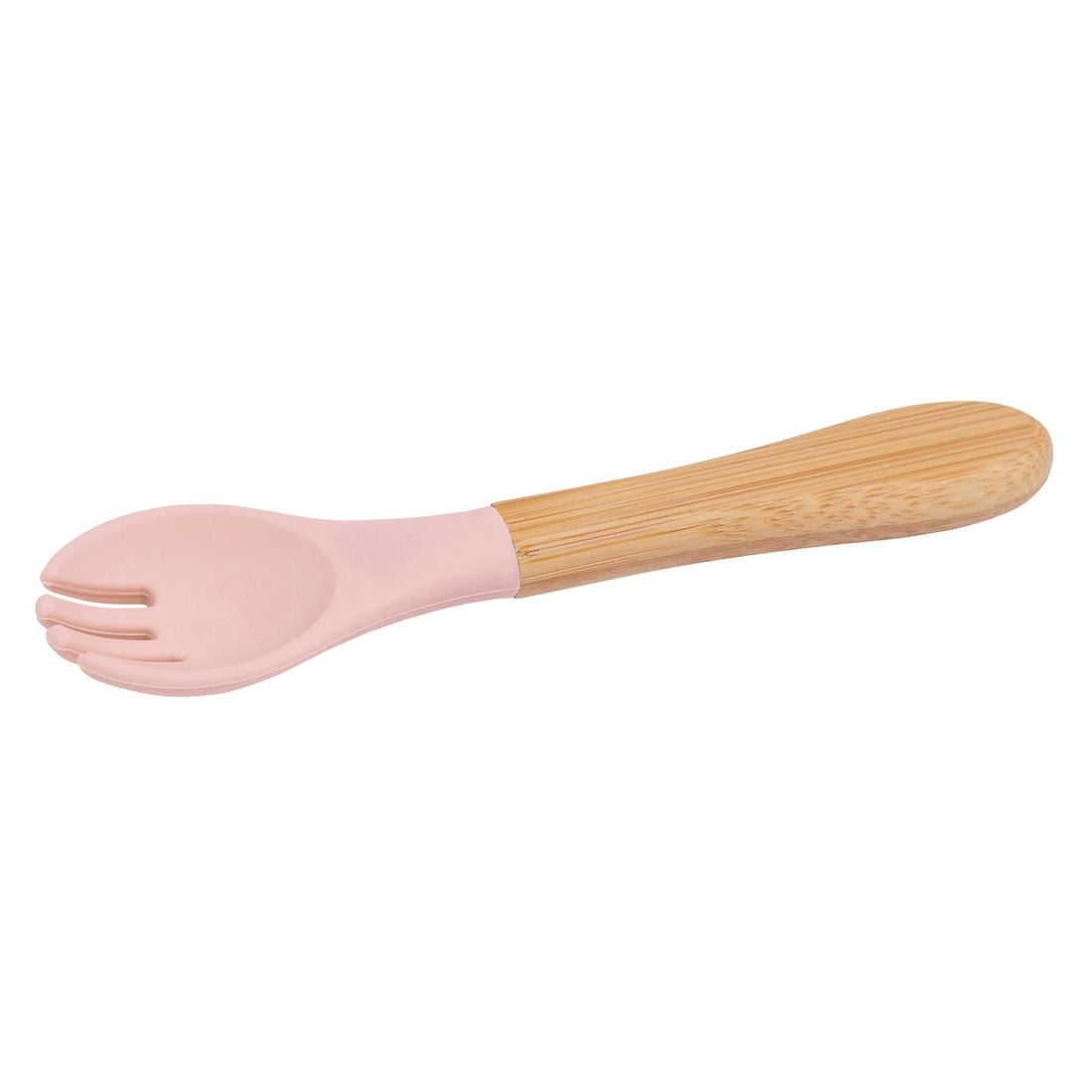 Bamboo Baby Weaning Fork with Pastel Pink Silicone Tip