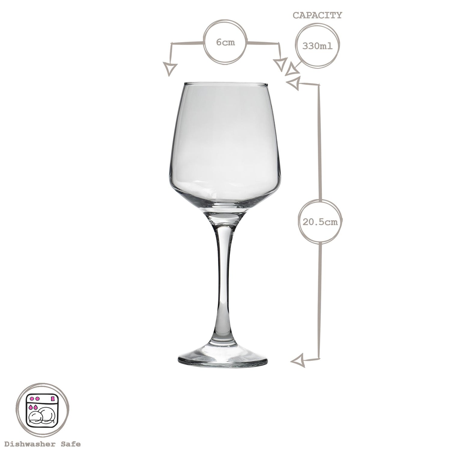 330ml Lal Wine Glasses - Pack of Six