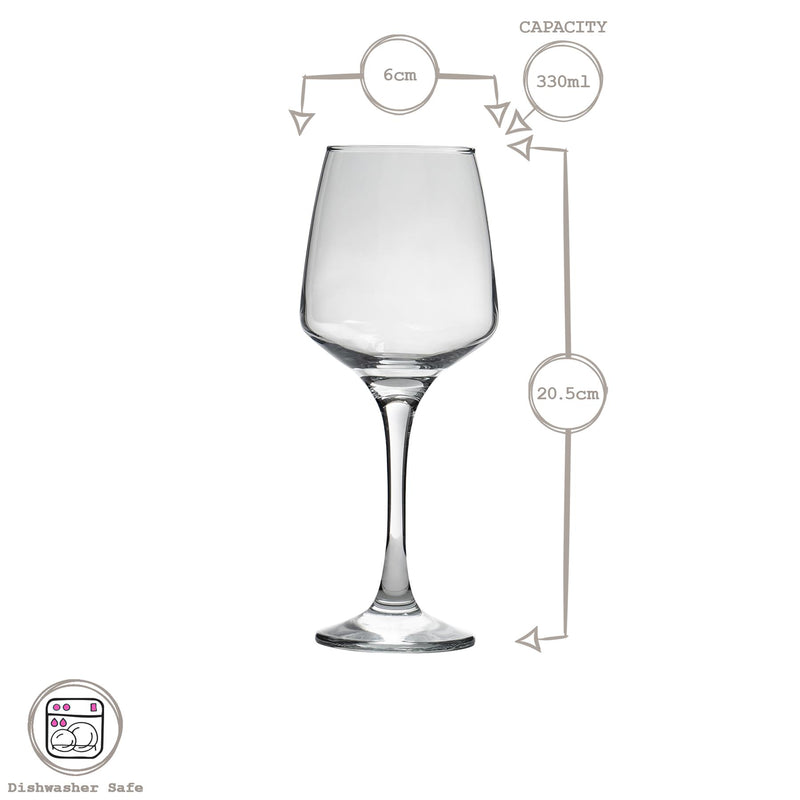 330ml Lal Wine Glasses - Pack of Six - By LAV