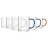 6 Piece 280ml Glass Mugs Set - Coloured Handle
