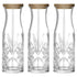 1L Melodia Glass Carafes with Cork Lid - Pack of 3 - By RCR Crystal