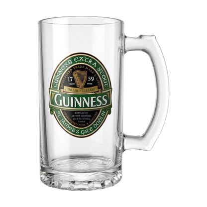 Guinness Ireland Glass Tankard with Badge