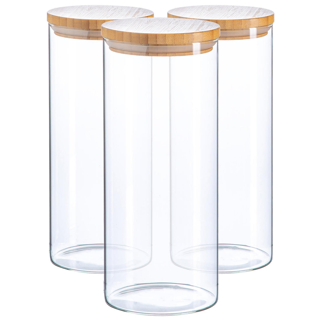 1.5L Wooden Lid Storage Jars - Pack of 3 - By Argon Tableware