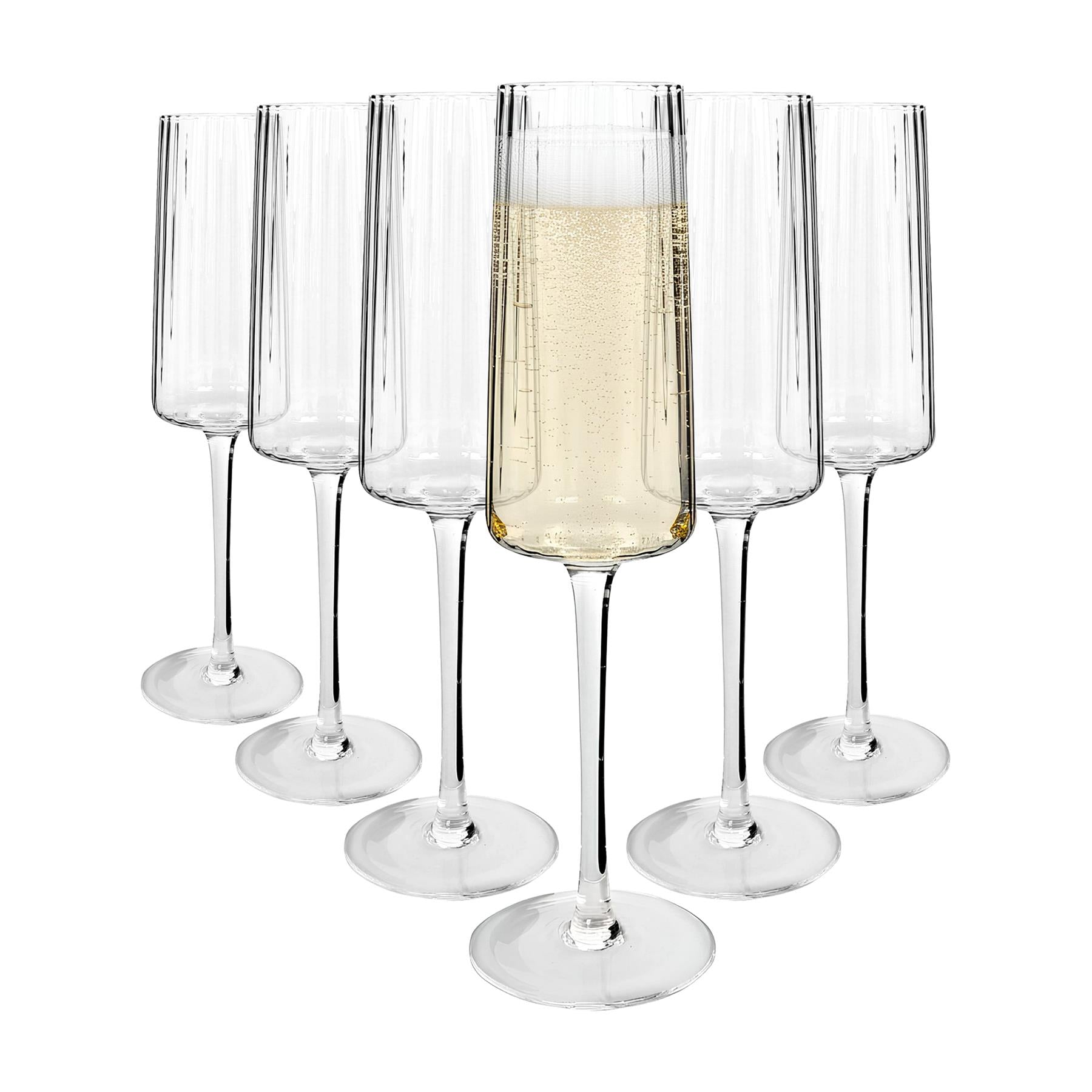 260ml Chelsea Optic Crystal Champagne Flutes - Pack of 6