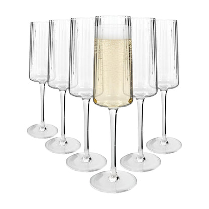 260ml Chelsea Optic Crystal Champagne Flutes - Pack of 6