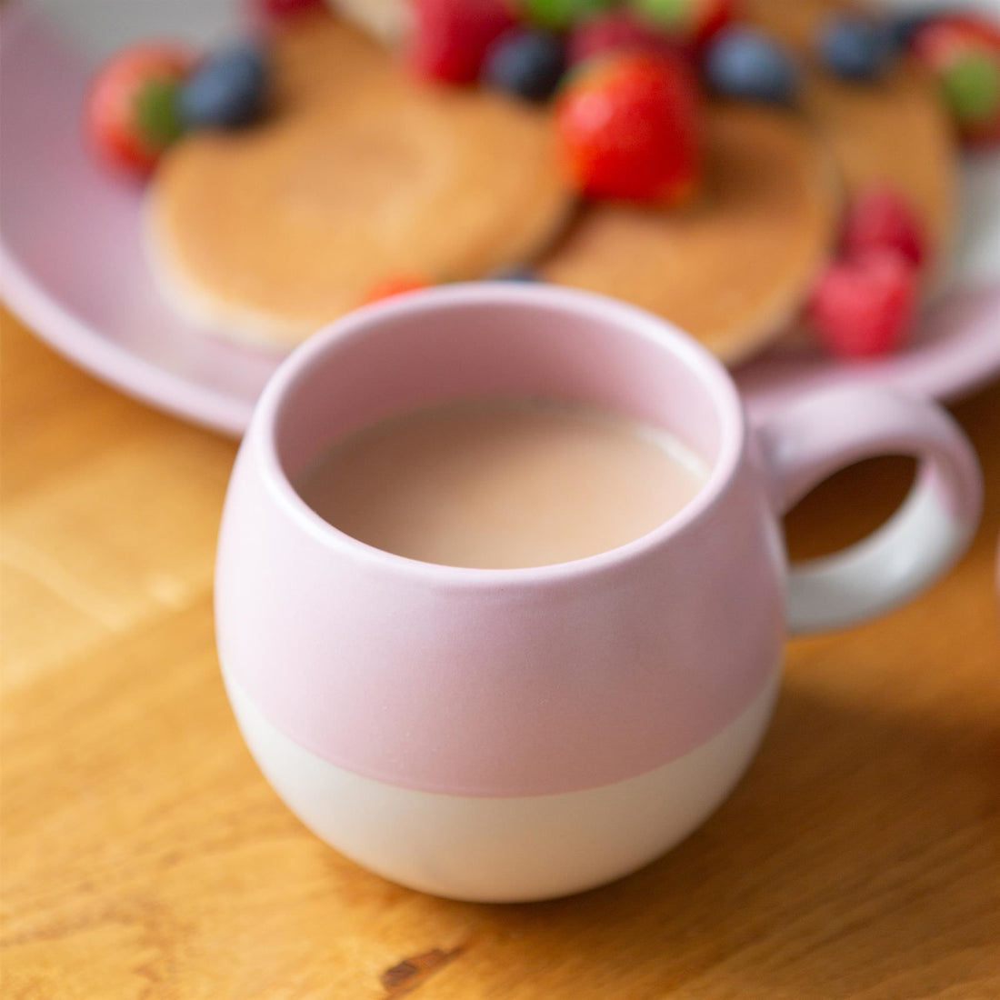340ml Dusty Pink Two-Tone Sphere Stoneware Mugs - Pack of 4