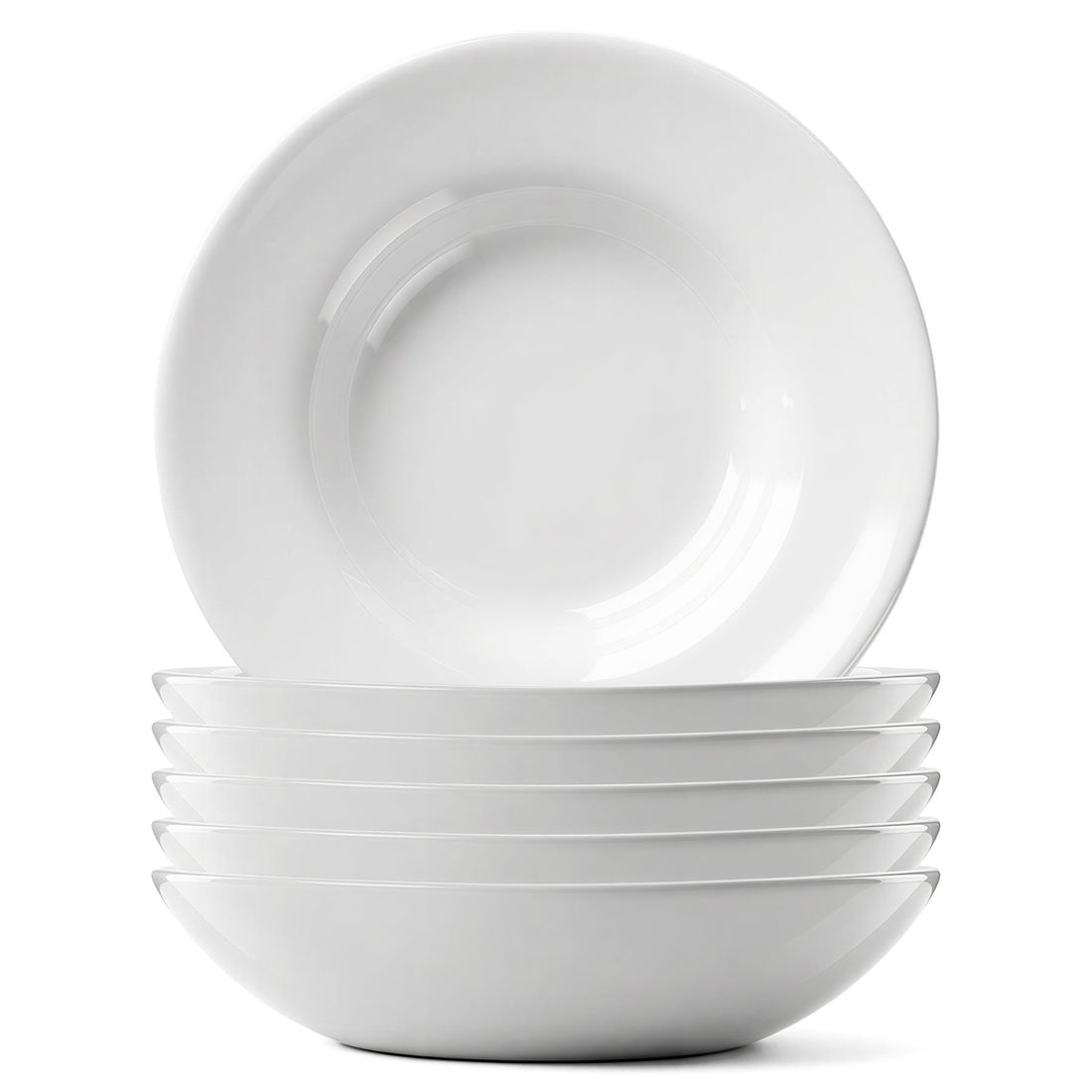 Round Opalware Pasta Bowls - 20cm - White - Pack of 6
