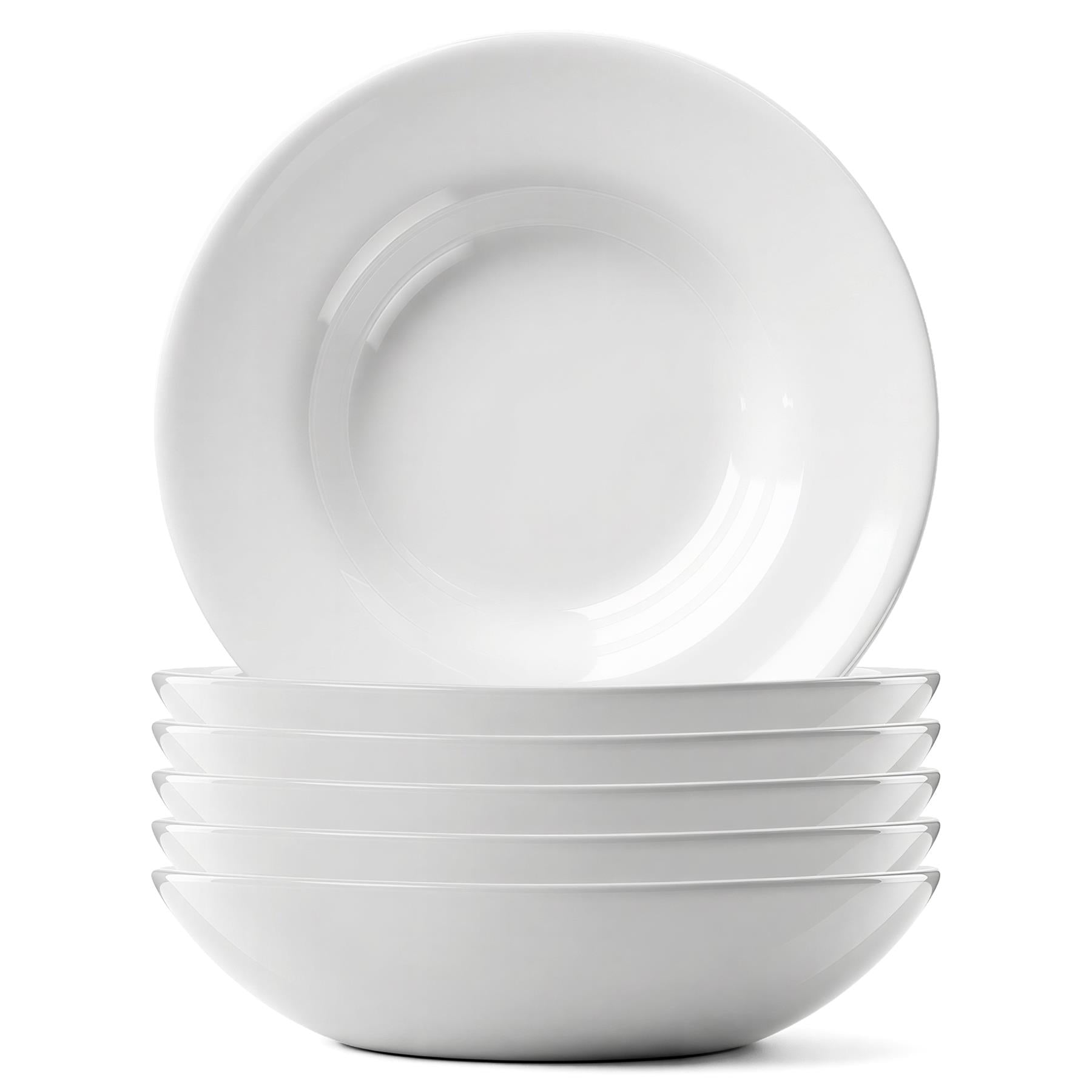 Round Opalware Pasta Bowls - 20cm - White - Pack of 6