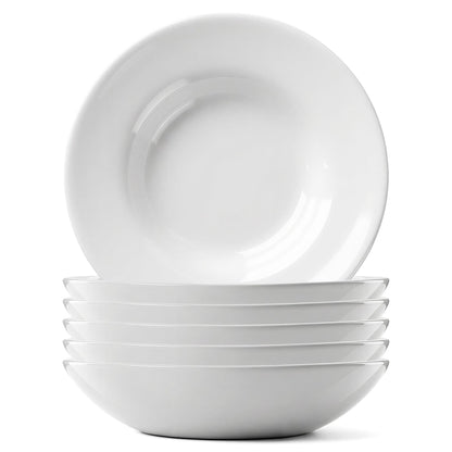 Round Opalware Pasta Bowls - 20cm - White - Pack of 6