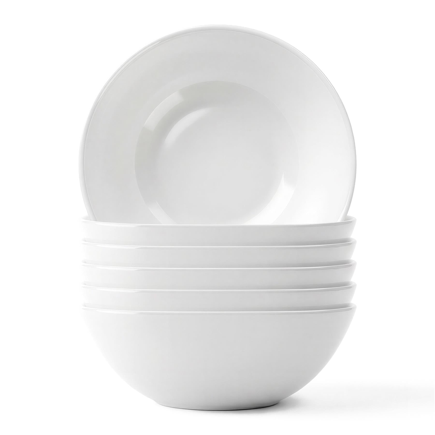 Round Opalware Cereal Bowls - 16cm - White - Pack of 6