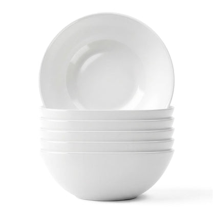 Round Opalware Cereal Bowls - 16cm - White - Pack of 6