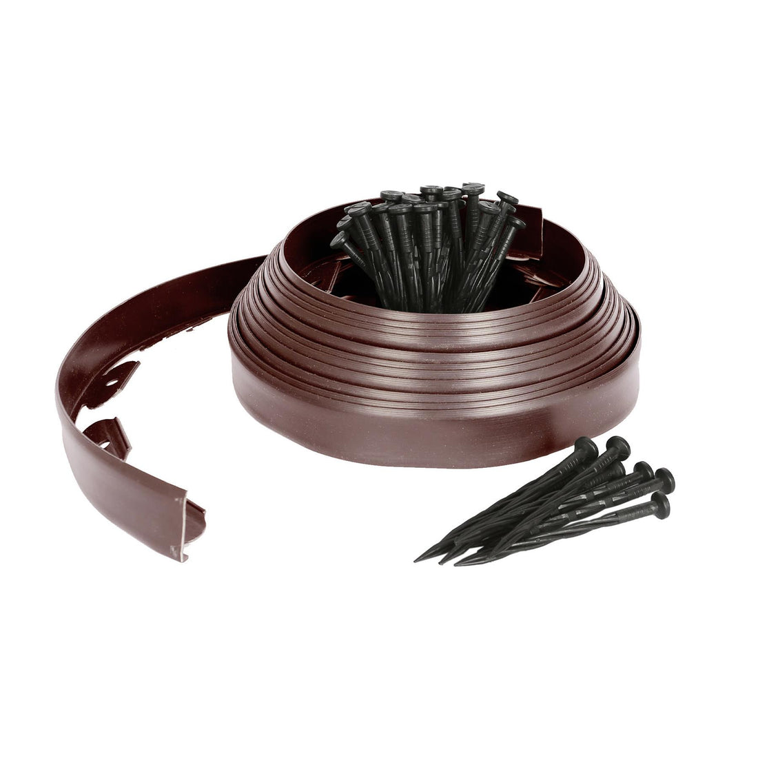 Brown 10m x 4cm Flexible Plastic Lawn &amp; Path Edging