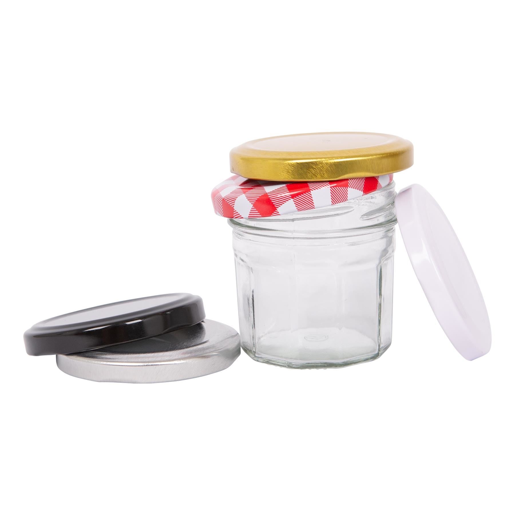 90ml Glass Jam Jars with Lids - Pack of 6