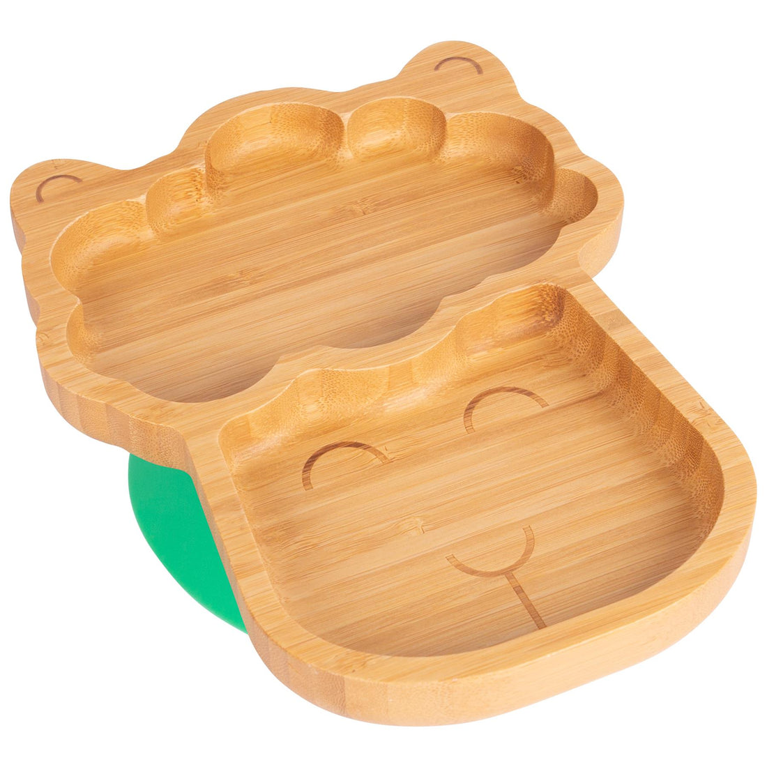 Bamboo Llama Baby Feeding Plate with Green Suction Cup