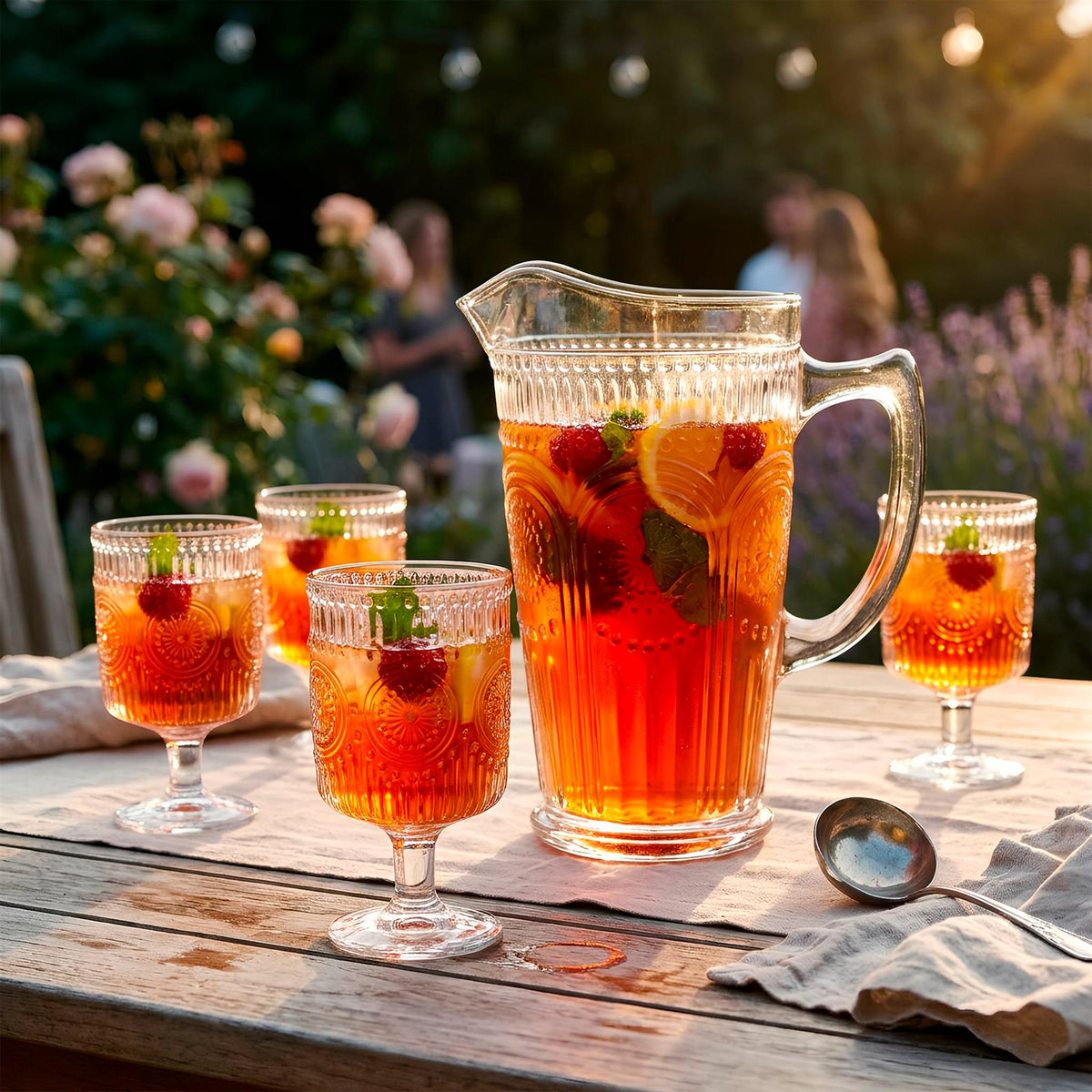 1.3L Amore Ribbed Glass Water Jug