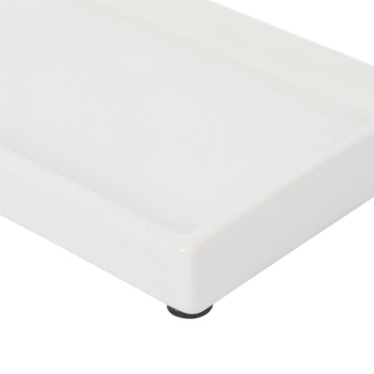 Ceramic Soap Dispenser Tray - 17cm - White