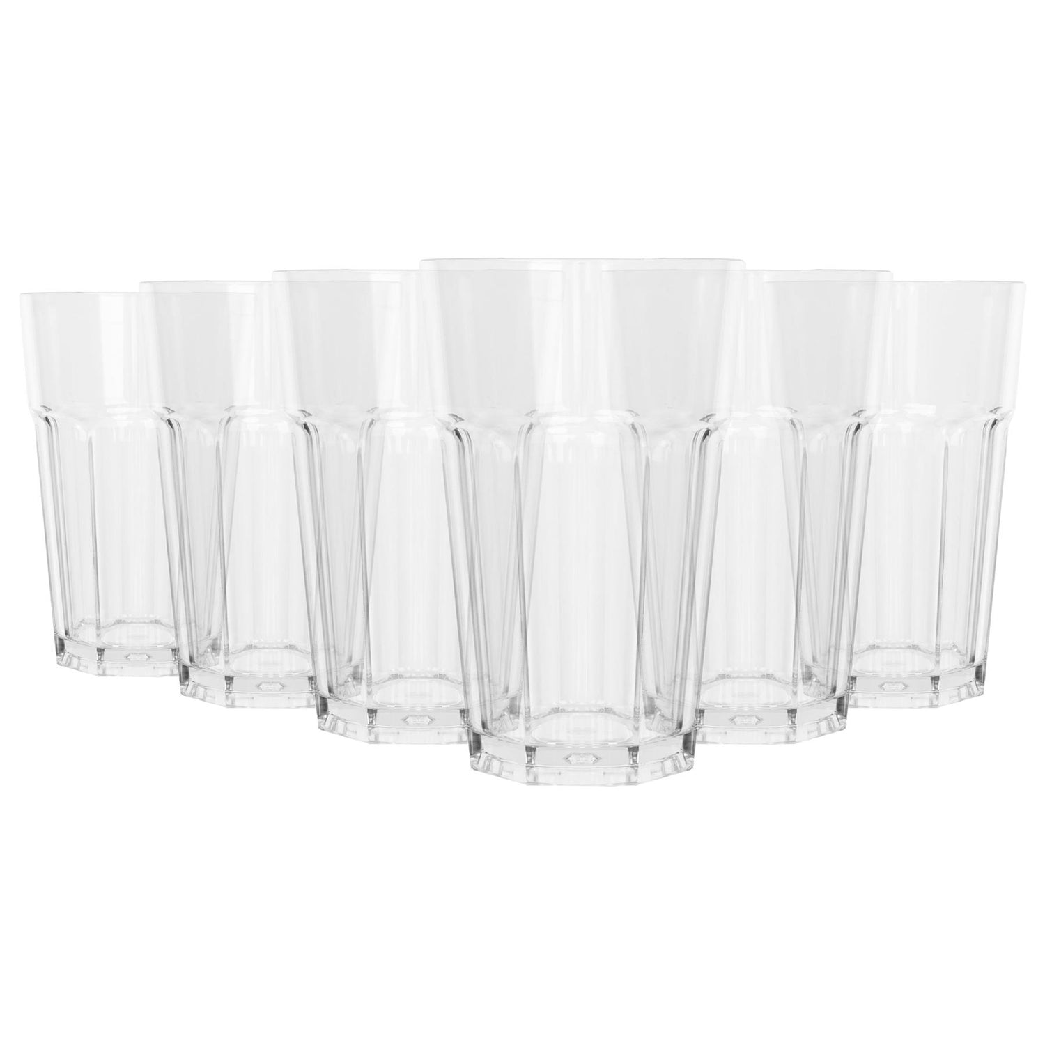 400ml Reusable Plastic Highball Glasses - Pack of 6 - By Argon Tableware