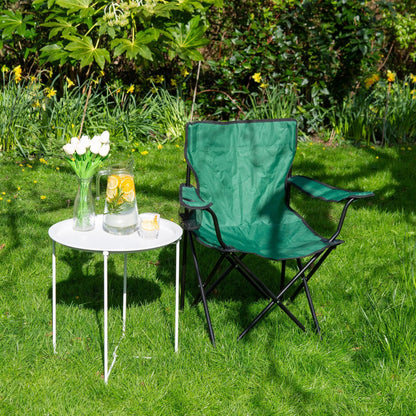 Folding Green Canvas Camping Chairs - Pack of 2