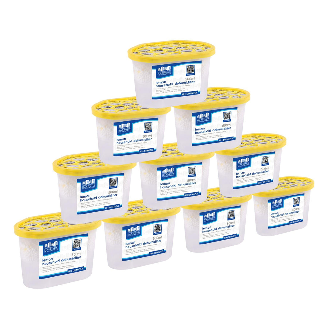 500ml Lemon-Scented Moisture Absorber Tubs - Pack of 10