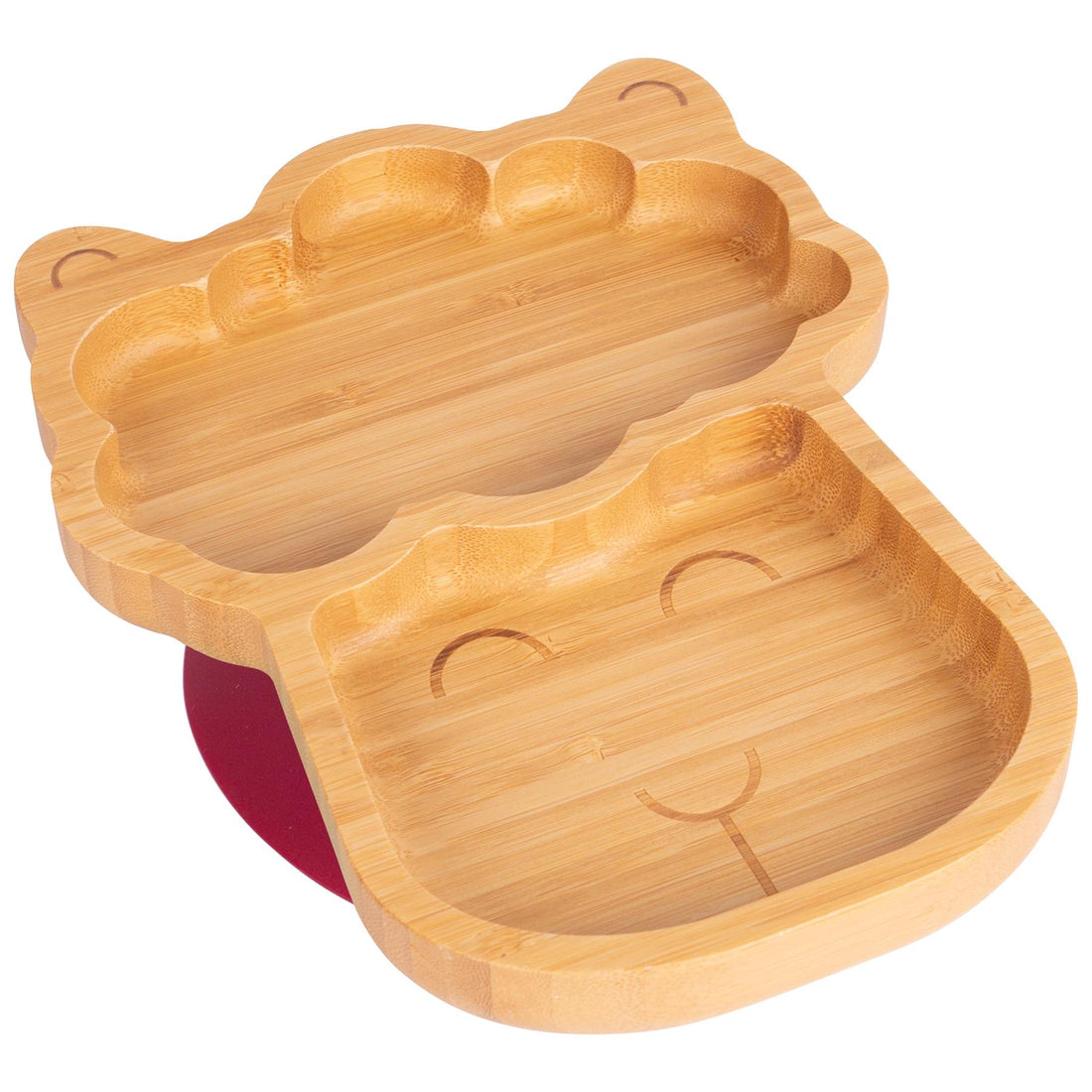 Bamboo Llama Baby Feeding Plate with Red Suction Cup