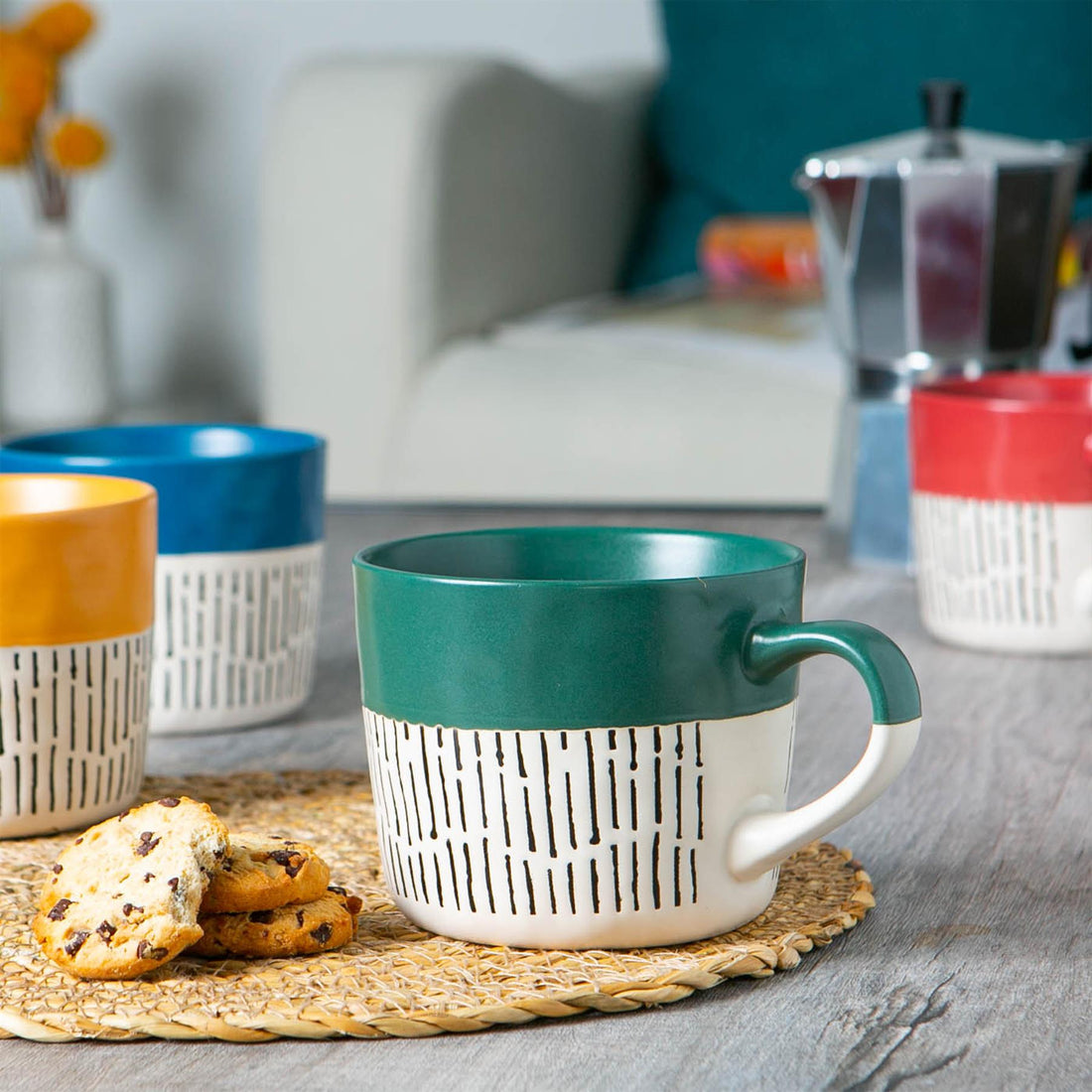 450ml Sage Two-Tone Dash Stoneware Coffee Mug