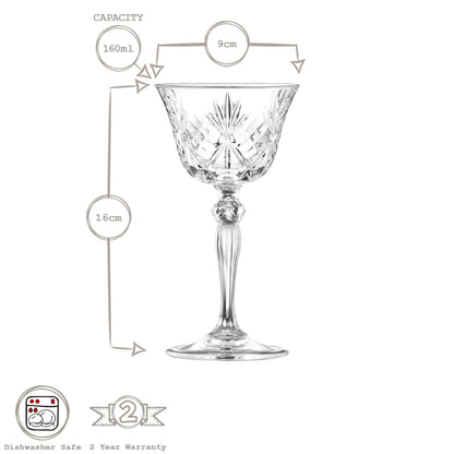 160ml Melodia Glass Champagne Saucers - Pack of Six