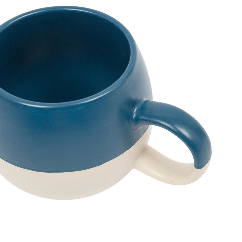 340ml Colour Block Sphere Stoneware Mug - Navy - By Nicola Spring