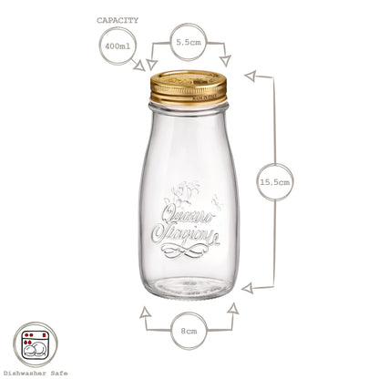 400ml Quattro Stagioni Glass Bottle with Screw Top Lid