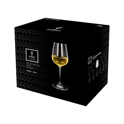 400ml Knightsbridge Crystal White Wine Glasses - Pack of 6